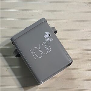 Rae Dunn Gray Pet Food Container with Snoopy